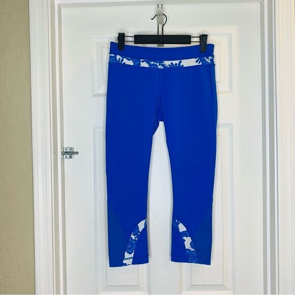 Lululemon Run: Inspire Crop II Beaming Blue/Laceoflage Polar Cream Beaming Blue - Picture 3 of 9